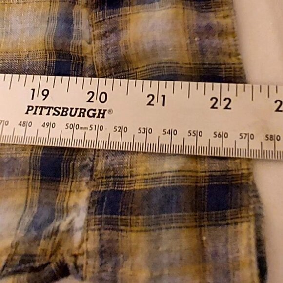Banana Repulbic Mens Plaid 100% Irish Linen Shirt Sz M Long Sleeve Button Down - Picture 8 of 8